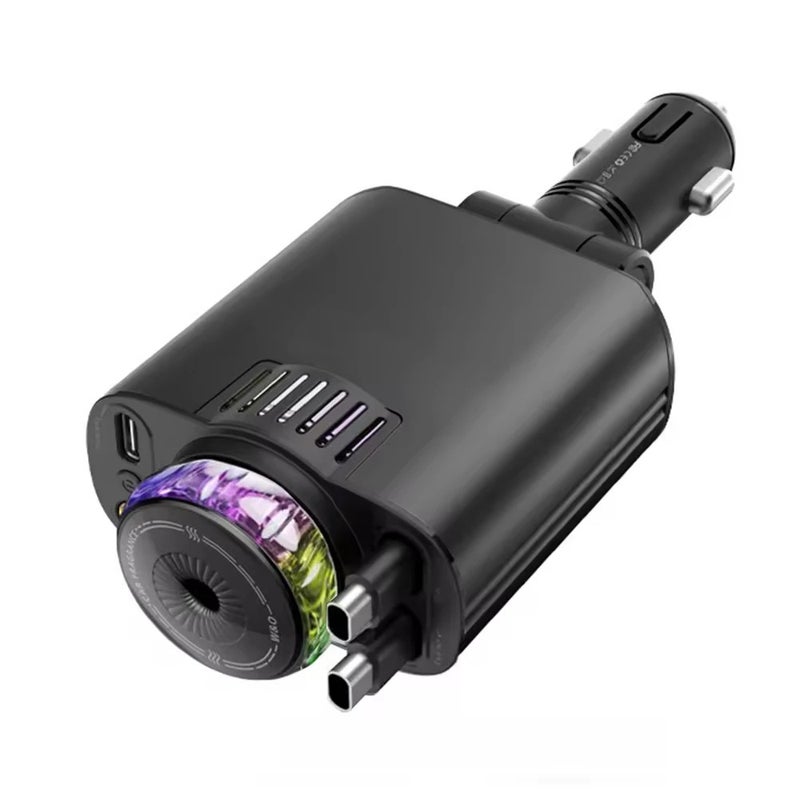 Y&D 45W Dual Port Car Charger, Fast Retractable Type C PD Adapter for Phones, Starry Sky Ambient Light & Aromatherapy Diffuser - Automobile Charger - Image 2
